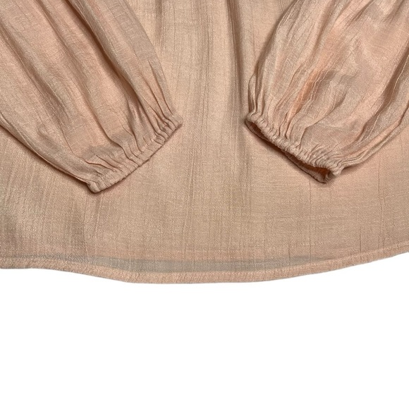 LC LAURA CONRAD Sheer Peach Square Neck Peasant Boho Top Women's Size M - Picture 10 of 16